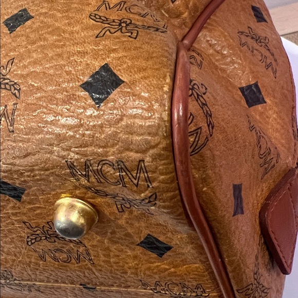 MCM Vintage Cognac Leather Satchel Boston Bag with COA - German - EUC - Picture 13 of 17